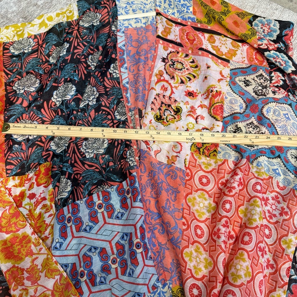 TD Collections Boho Paisley and Floral Colorful Patchwork Long Kimono - Picture 4 of 5